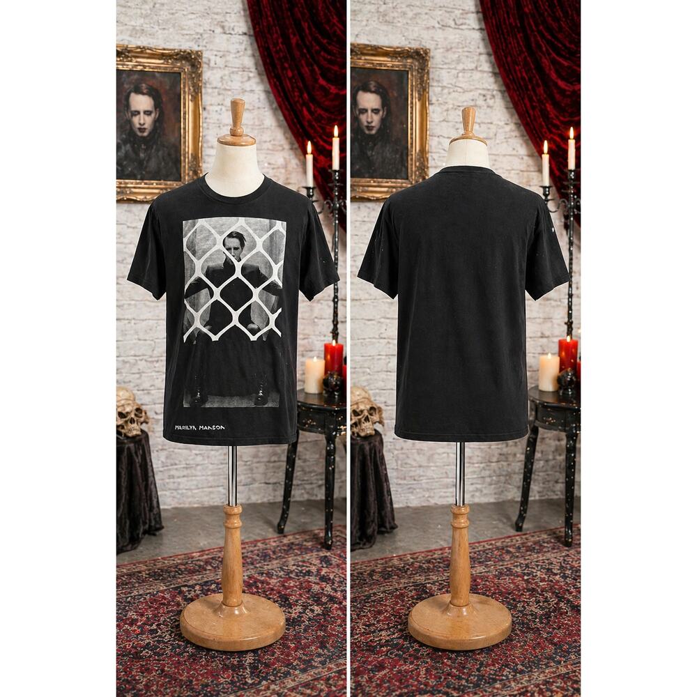 Marilyn Manson Graphic Tee Small Black Band Shirt Bay Island